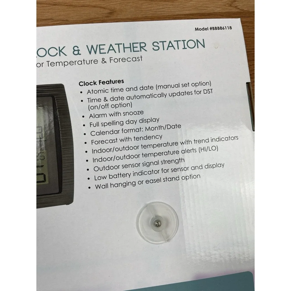 La Crosse Technology Atomic Clock & Weather Station w/ Indoor/Outdoor Temp NEW